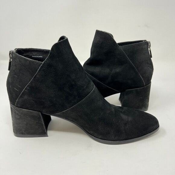 Eileen Fisher Bento Suede Ankle Block Heel Boots Booties Women’s Size 7 Black - Picture 8 of 12